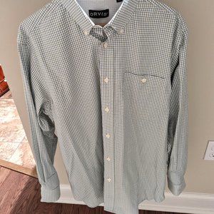 Orvis Green and White Gingham Shirt (M)